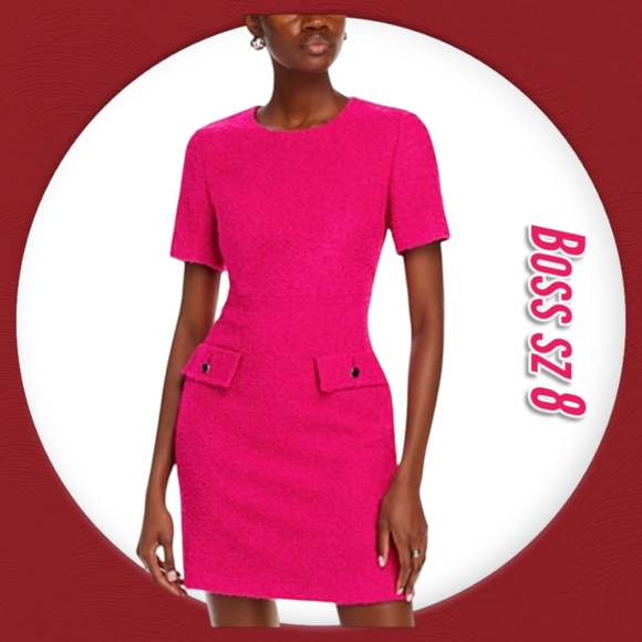 Hugo Boss Dresses & Skirts - Hugo Boss Woman's Short Sleeve Tweed A line Scoop neckline Mini Dress